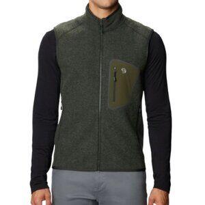 Mountain Hardwear Hatcher Full Zip Wool Blend Fleece Vest Dark Forrest Green L